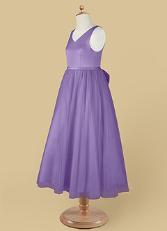 Azazie Marybell Flower Girl Dresses Tahiti A-Line Bow Tulle Dress image11