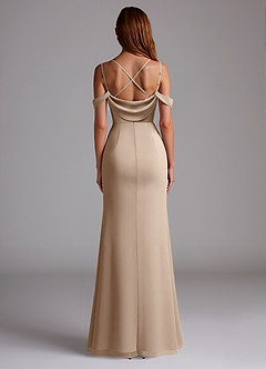 Azazie Callan Jurken voor bruidsmeisjes Converteerbaar Jurk van Chiffon met Zeemeermin Geplooid Taupe image2