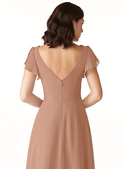 Azazie Omari Bridesmaid Dresses Champagne Rose A-Line Chiffon Dress image6