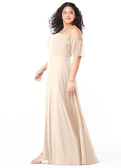 Azazie Sue Bridesmaid Dresses White Alabaster A-Line Off the Shoulder Chiffon Convertible Dress image9