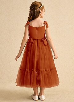 Azazie Jaci Sukienki dla dziewczynek sypiących kwiaty Linia A Pasek spaghetti Szyfon Długość kostki Sukienka image5