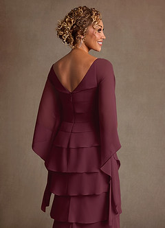 Azazie Arabinda 신부의 어머니 드레스 쉬스 셔링 쉬폰 플로어 길이 드레스 image6