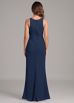 Azazie Allettie Bridesmaid Dresses Dark Navy Mermaid Chiffon Dress image2