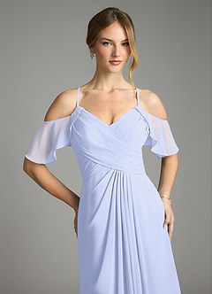 Azazie Dakota Bridesmaid Dresses Lavender A-Line V-Neck Pleated Chiffon Dress image7