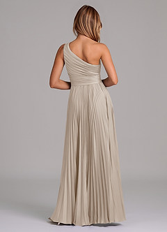 Azazie Lyrica Bridesmaid Dresses Frost A-Line One Shoulder Stretch Satin Dress image8