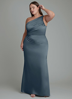 Azazie Akilah Bridesmaid Dresses Twilight Mermaid One Shoulder Stretch Satin Dress image10