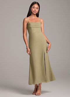 Azazie Saige Bridesmaid Dresses Moss Green Sheath Off the Shoulder Chiffon Convertible Dress image7