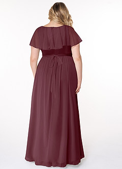 Azazie Jael Abiti da Damigella Abito A-Line in Maglia con Scollo a V Cabernet image8