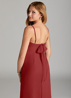 Azazie Mai Junior Vestido de Óxido de Gasa de Recto con Plisado image6