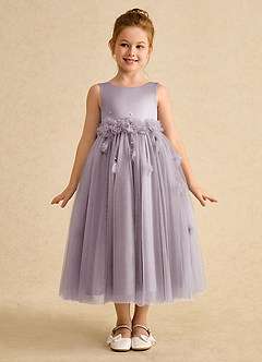 Azazie Lux Flower Girl Dresses Dusk A-Line Beaded Tulle Dress image5