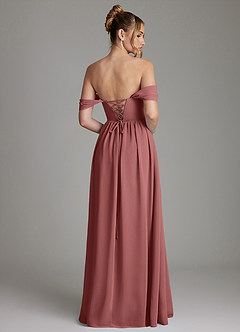 Azazie Caterina Brautjungfernkleider A-Linie Korsett Chiffon Kleid Amethyst image10