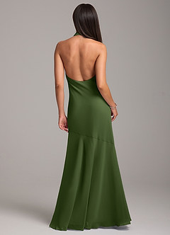 Azazie Lorena Bridesmaid Dresses Olive Mermaid Pleated Chiffon Dress image7