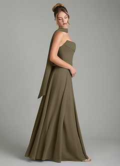 Azazie Gabriela Vestidos de madrinha de casamento Vestido Salgueiro Verde de Chiffon de Linha A com Espartilho image3