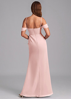 Azazie Johana Jurken voor bruidsmeisjes Converteerbaar Jurk van Chiffon met Zeemeermin Off the Shoulder Poederroze image2