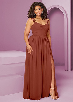Barbie ♥ Azazie Bridesmaid Dresses Auburn A-Line Pleated Chiffon Dress image12