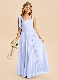 Azazie Rudy Junior Lavender A-Line Pleated Chiffon Dress image4