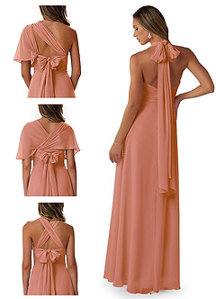 Azazie Fifi Bridesmaid Dresses MAI TAI A-Line Strapless Chiffon Convertible Dress image8