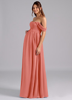 Azazie Saige Abiti da damigella d'onore premaman Abito A-Line Plissettato Chiffon Floor-Length image5
