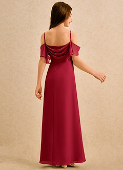 Azazie Pippy Girls Formal Flower Girl Dresses Scarlet A-Line Sweetheart Neckline Chiffon Dress image2