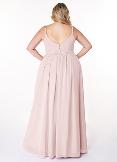 Azazie Rayna Bridesmaid Dresses Blushing Pink A-Line V-Neck Pleated Chiffon Dress image8