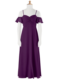 Azazie Juna Junior Grape A-Line Off the Shoulder Chiffon Dress image6