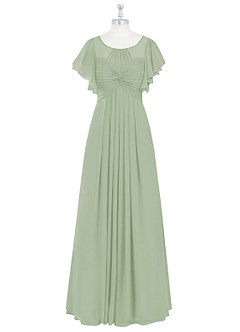 Azazie Lily Final Sale Empire Pleated Chiffon Floor-Length Dress image7