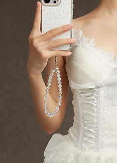 front Kristallen tashangertje met glittertelefoonketting