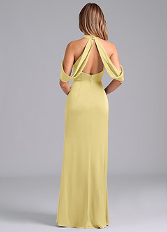 Azazie Bonny Brautjungfernkleider Meerjungfrau-Linie Schulterfrei Stretch-Satin Kleid Zitronensorbet image2
