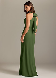 Azazie Doretta Bridesmaid Dresses Olive Mermaid Pleated Chiffon Dress image7