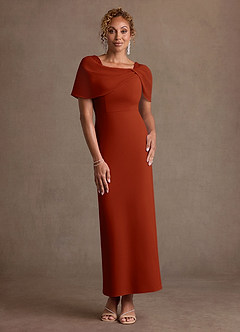 Azazie Deirdre vestidos de madre de la novia Vestido Óxido de Crepé elástico de Corte Columna con Plisado image1