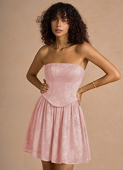 Isaura 파우더 핑크 미니 드레스 image5