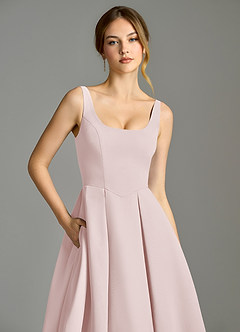 Azazie Amalie Bridesmaid Dresses Blushing Pink A-Line Pleated Chiffon Dress image7