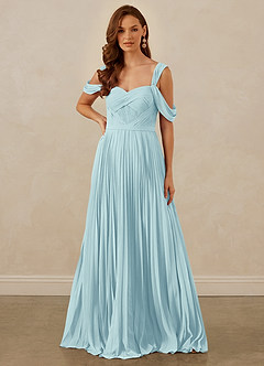 Christian Siriano Bridal for Azazie 1013 Bridesmaid Dresses Sea Glass A-Line Off the Shoulder Chiffon Dress image8