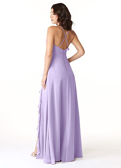 Azazie Tarni Bridesmaid Dresses Lilac A-Line Chiffon Dress image2