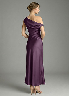 Azazie Emerson Brautjungfernkleider Meerjungfrau-Linie Schulterfrei Stretch-Satin Kleid Pflaume image6