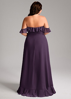 Azazie Lyra Bridesmaid Dresses Plum A-Line Chiffon Convertible Dress image12