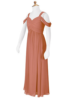 Azazie Lianne Junior MAI TAI A-Line Off the Shoulder Chiffon Dress image12