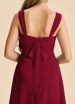 Azazie Elsie Junior Burgundy A-Line Sweetheart Neckline Chiffon Dress image6