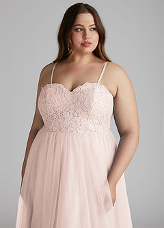 Azazie Roni Bridesmaid Dresses Rose Petal A-Line Sweetheart Neckline Tulle Convertible Dress image13