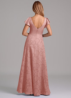 Azazie Omari Jurken voor bruidsmeisjes Jurk van Bloemen Burn-out met A-Lijn Geplooid Rozet image7