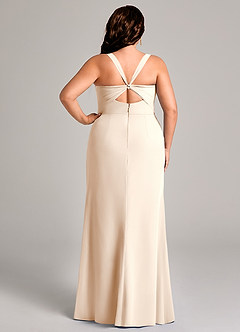 Azazie Mero Bridesmaid Dresses White Alabaster Sheath Pleated Chiffon Dress image10