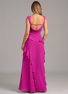 Azazie Sloane Brautjungfernkleider A-Linie Herzausschnitt Chiffon Kleid Fuchsia image2