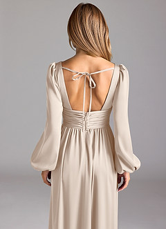 Azazie Norah Bridesmaid Dresses White Alabaster A-Line Stretch Satin Dress image6