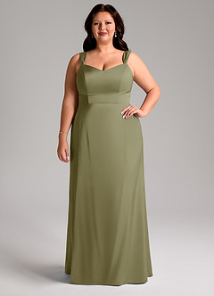 Azazie Denice Bridesmaid Dresses Pistachio Sheath Pleated Stretch Satin Dress image8