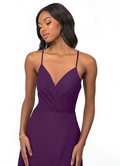 Azazie Everleigh Bridesmaid Dresses Grape A-Line Sweetheart Pleated Chiffon Dress image7