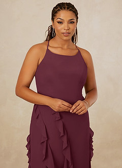 Christian Siriano Bridal for Azazie 1006 Bridesmaid Dresses Cabernet Mermaid Ruched Chiffon Dress image14