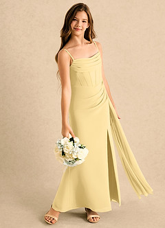 Azazie Moxie Girls Formal Flower Girl Klänningar Klänning A-linje i Chiffong Spets image4