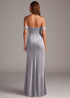 Azazie Saige Bridesmaid Dresses French Lilac Sheath Off the Shoulder Velvet Convertible Dress image5
