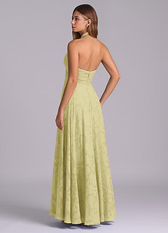 Azazie Tessie Brudtärnklänningar Klä av A-Linje i Blommig Utbrändhet Plisserad Citronsorbet image6