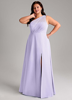 Azazie Phaedra Bridesmaid Dresses Lilac A-Line One Shoulder Chiffon Dress image7